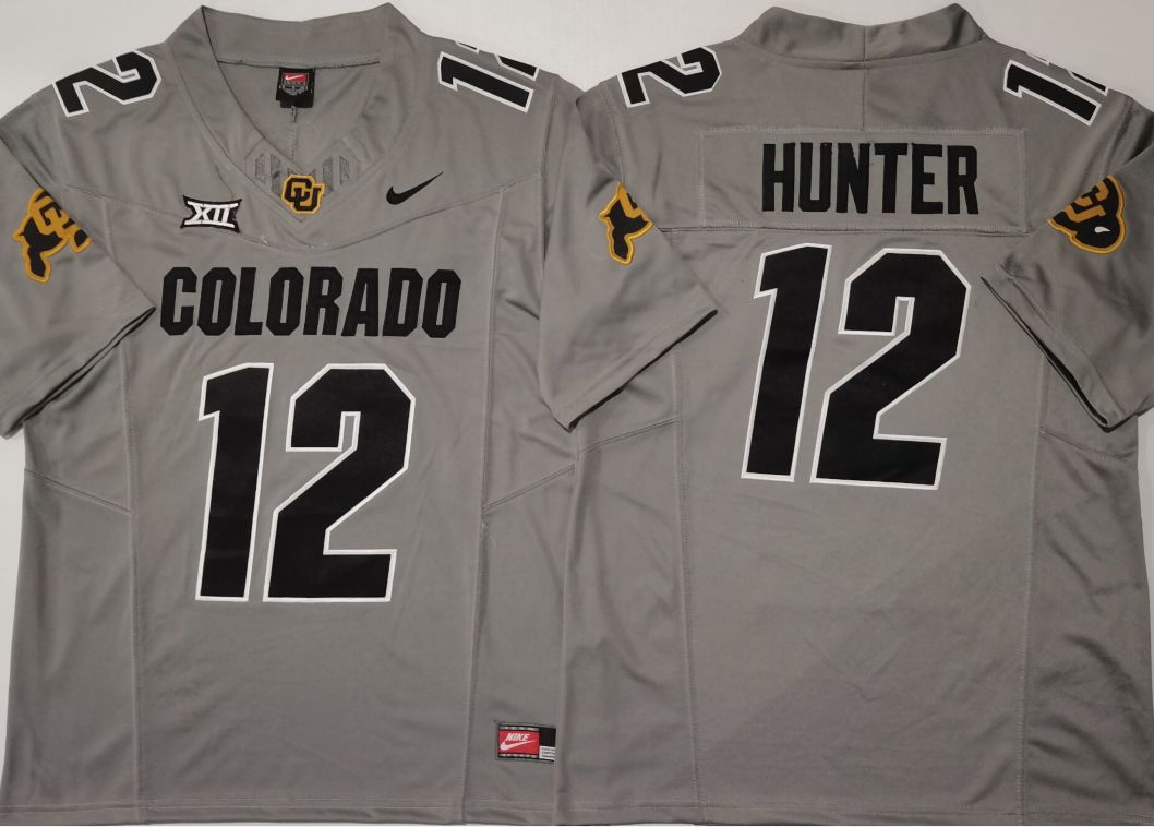 Men Colorado Buffaloes #12 Hunter Grey 2025 Nike Limited NCAA Jersey style 1->more ncaa teams->NCAA Jersey